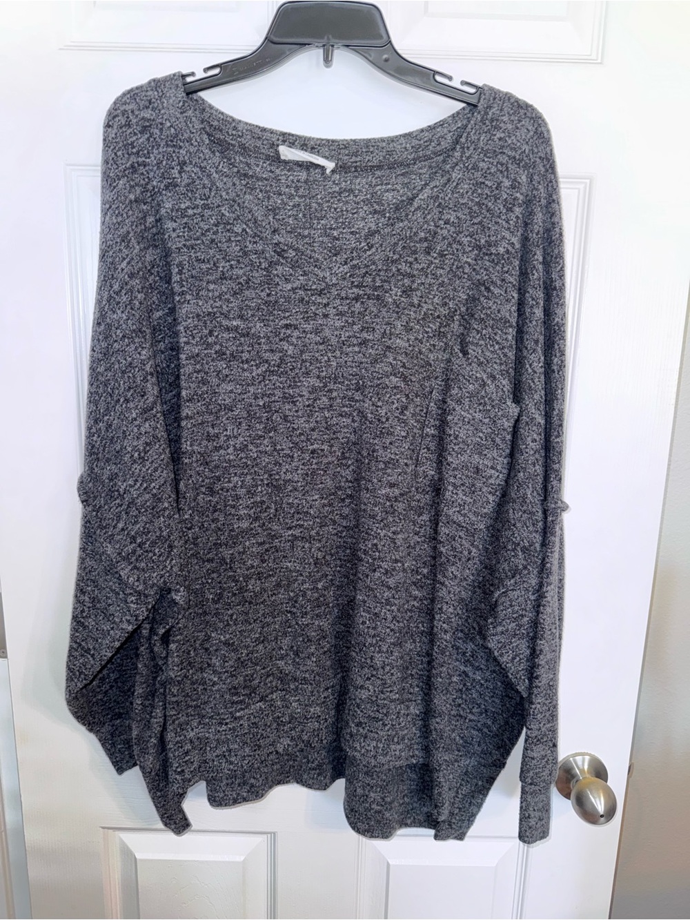 Charcoal Marled Oversized Knit Top
